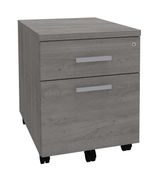 Caisson mobile LEVEL/STEELY/WOODY - L43 x H56 x P60 cm - 2 tiroirs dont 1 DS - Imitation Chêne gris