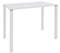 Table Lounge - L140xH105xP60 cm - 4 Pieds blancs - plateau blanc perle