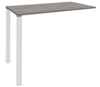Table Lounge - L120xH105xP60 cm - 2 Pieds blancs - plateau imitation chêne gris