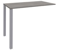 Table Lounge - L120xH105xP60 cm - 2 Pieds alu - plateau imitation chêne gris