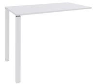 Table Lounge - L140xH105xP60 cm - 2 Pieds blancs - plateau blanc perle