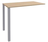 Table Lounge - L140xH105xP60 cm - 2 Pieds alu - plateau imitation chêne clair