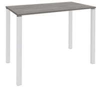 Table Lounge 4 pieds - L140xH105xP80 cm - Pied blanc - plateau imitation chêne gris