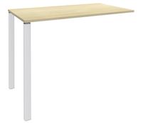 Table Lounge - L120xH105xP60 cm - 2 Pieds blancs - plateau imitation érable