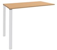 Table Lounge - L140xH105xP60 cm - 2 Pieds blancs - plateau imitation hêtre