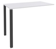 Table Lounge - L140xH105xP60 cm - 2 Pieds carbone - plateau blanc perle
