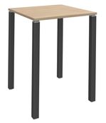 Table Lounge - L80xH105xP80 cm - 4 Pieds carbone - plateau imitation chêne clair