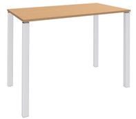 Table Lounge 4 pieds - L140xH105xP80 cm - Pied blanc - plateau imitation hêtre