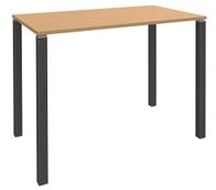 Table Lounge 4 pieds - L140xH105xP80 cm - Pied carbone - plateau imitation hêtre