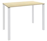 Table Lounge 4 pieds - L140xH105xP80 cm - Pied blanc - plateau imitation érable
