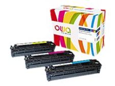 Cartouche laser remanufacturée HP 131A - pack de 3 - cyan, magenta, jaune - Owa