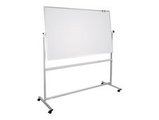 DAHLE - Tableau pivotant blanc laqué - 2 côtés magnétiques - 120 x 180 cm - 4 roues