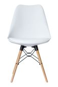 Chaise DOGEWOOD - Pieds bois hêtre - blanc - pack de 2