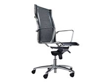 Fauteuil de bureau design - ENEO Accoudoirs fixes en aluminium chromé - Noir 