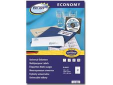 Europe100 - 1200 Étiquettes multi-usages blanches - 105 x 48 mm - réf ELA021.FR