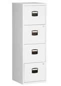 Classeur métallique monobloc - 4 tiroirs - H130 x L41 x P40 cm - blanc