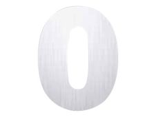 Pickup Alu Brosse - Étiquette autocollante 145 mm - Chiffre 0