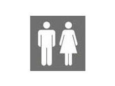 Pickup Home 3D - Plaque Acrylique Femmes/Hommes - 9 x 9 cm - blanc