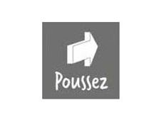 Pickup Home 3D - Plaque Acrylique Poussez - 9 x 9 cm - gris