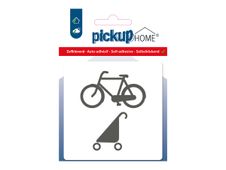 Pickup Home 3D - Plaque Acrylique Local vélos et poussettes - 9 x 9 cm - blanc