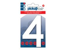Pickup Home 3D Rio - Étiquette autocollante 100 mm - Chiffre 4 -  blanc