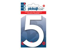 Pickup Home 3D Rio - Étiquette autocollante 100 mm - Chiffre 5 -  blanc