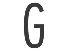Pickup Home 3D Stockholm - Étiquette autocollante 90 mm - Lettre G - gris