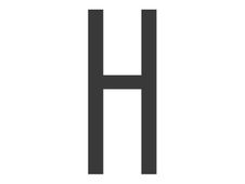 Pickup Home 3D Stockholm - Étiquette autocollante 90 mm - Lettre H - gris