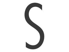 Pickup Home 3D Stockholm - Étiquette autocollante 90 mm - Lettre S - gris