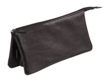 Clairefontaine - Trousse plate 3 compartiments - cuir - noir