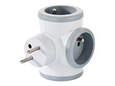 WATT & CO - Multiprise triplite rotative - blanc/gris