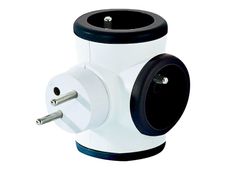 WATT & CO - Multiprise triplite rotative - blanc/noir