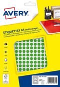 Avery - Etui A5 - 2940 Pastilles adhésives - vert - diamètre 8 mm