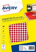 Avery - Etui A5 - 2940 Pastilles adhésives - rouge - diamètre 8 mm