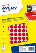 Avery - Etui A5 - 960 Pastilles adhésives - rouge - diamètre 15 mm