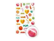 Maildor - 1 feuille gommettes kawai bonbons