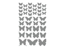 Maildor - 4 feuilles gommettes papillon - or et argent