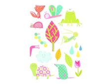 Maildor - 6 feuilles gommettes jardin