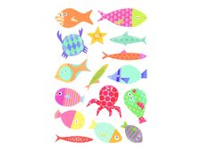 Maildor - 6 feuilles gommettes poissons