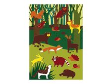 Maildor - 2 feuilles gommettes forêt