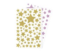 Maildor - 2 feuilles gommettes étoiles - rose et rose