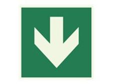 Pickup - Panneau adhésif - 150 x 150 mm - flèche vers le bas verte