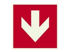 Pickup - Panneau adhésif - 150 x 150 mm - flèche vers le bas rouge