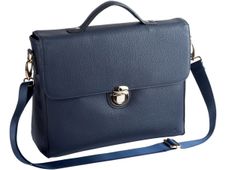 Oberthur Lady Bradford - Cartable rigide 2 compartiments - marine - 29 x 11,5 x 36 cm