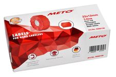 METO Arrow - Boîte de 6 rouleaux de 1000 étiquettes enlevables - 22 x 12 mm - rouge - pour étiqueteuse 1 ligne