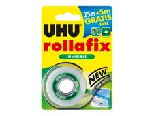 UHU Rollafix - Ruban adhésif avec dévidoir - invisible - 19 mm x 30 m (25m + 5m offert)