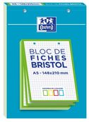 Oxford - Pack de 30 Fiches Bristol - A5 - petits carreaux - perforées - vert