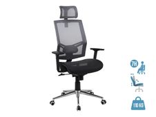 Fauteuil de bureau MANILLE - accoudoirs réglables - appui-tête réglable - noir