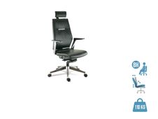 Fauteuil de bureau SPECTRA - accoudoirs réglables - appui-tête réglable - cuir noir