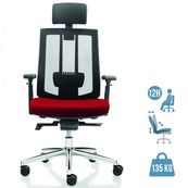 Fauteuil de bureau SHADE - accoudoirs réglables - appuie-tête réglable - noir et rouge